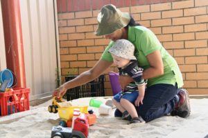 Playing in sandpit